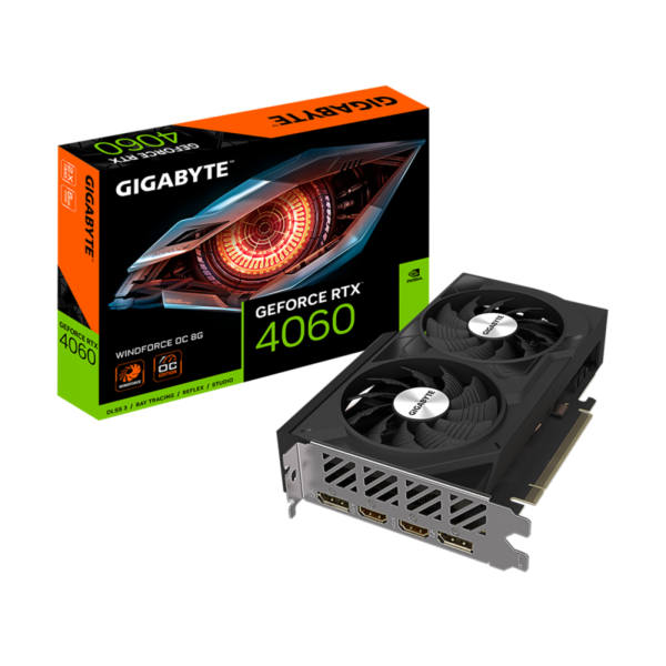 Placa de Vídeo Gigabyte NVIDIA GeForce RTX 4060 WINDFORCE OC, 8GB, GDDR6, DLSS, Ray Tracing, GV-N4060WF2OC-8GD