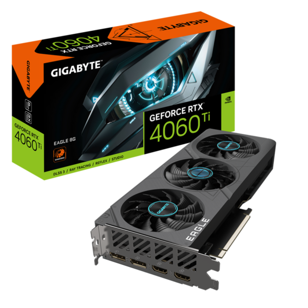 Placa De Video Gigabyte NVIDIA GeForce RTX 4060 Ti Eagle, 8GB, GDDR6, DLSS, Ray Tracing, GV-N406TEAGLE-8GD